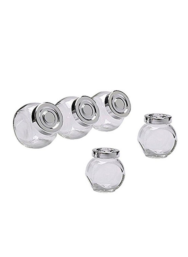 Mirolex 5-Piece Spice Jar Set Silver/Clear - Image 1