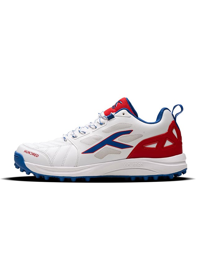 HUNDRED Terrafield-Cricket Shoes-White/Blue/Red -(Hkfs-4M026-1-8)  - Image 1