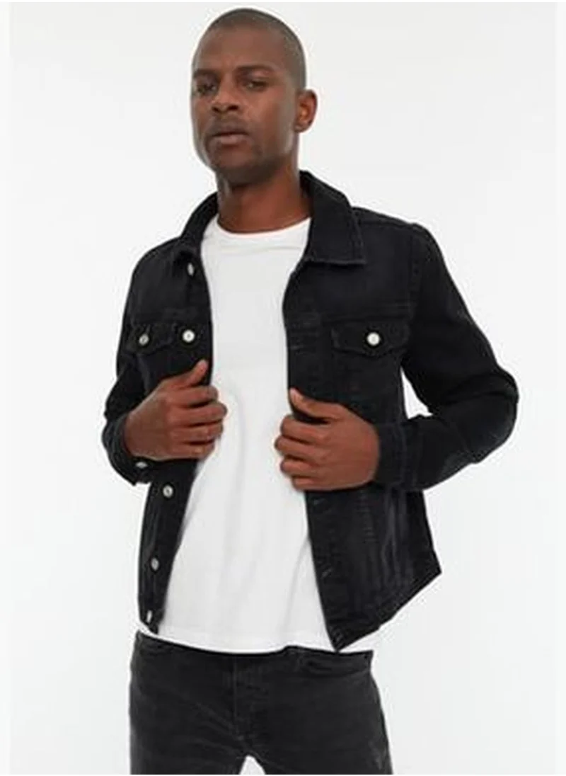 trendyol Black Men's Slim Fit Denim Jeans Jacket TMNSS20CE0088