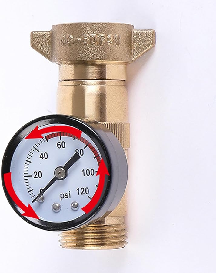 3 4 بوصة صمام منظم ضغط المياه خالي من الرصاص مع مقياس للمقطورة السفر خرطوم حديقة الكرفان - Image 4