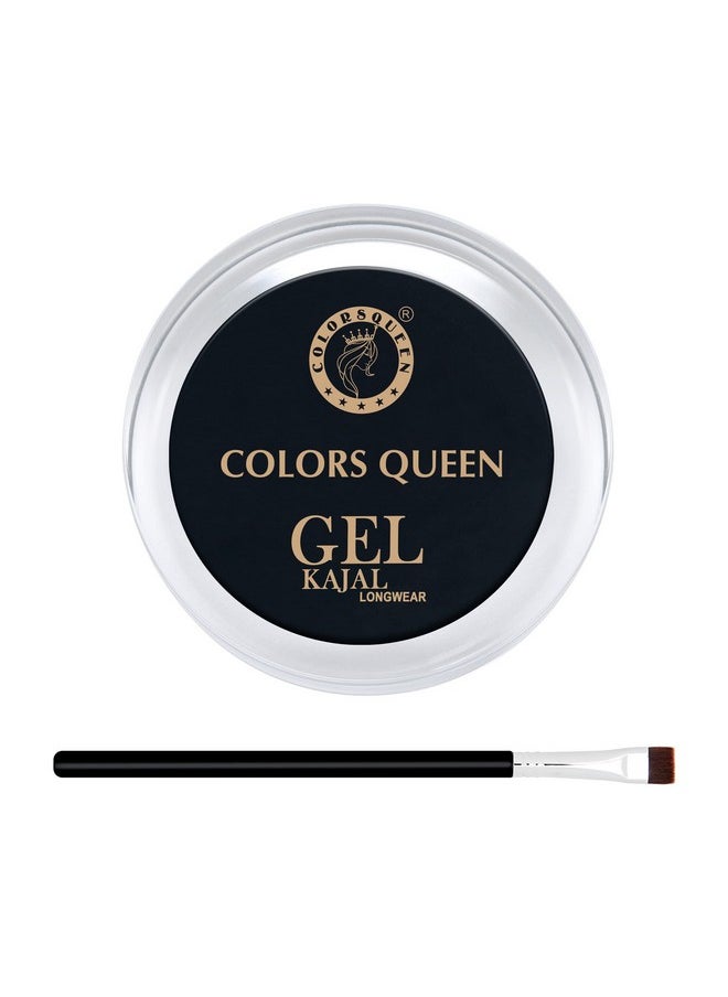 COLORS QUEEN Longwear Gel Kajal Black | Waterproof & Smudge Proof Kajal With Brush 18 Hours Stay | Intense Matte Kajal, Quick Drying Formula, One Stroke Application  - Image 4
