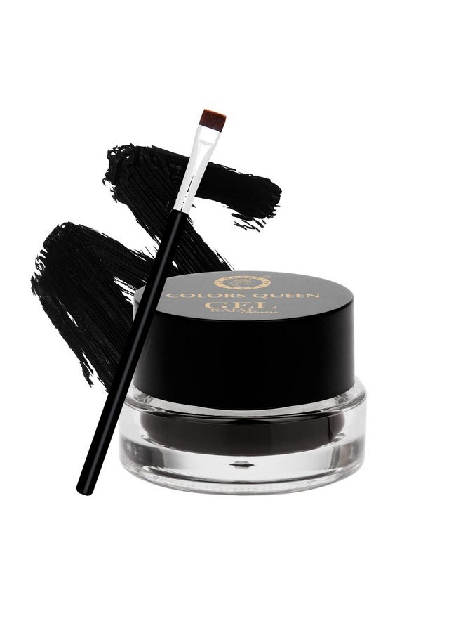 COLORS QUEEN Longwear Gel Kajal Black | Waterproof & Smudge Proof Kajal With Brush 18 Hours Stay | Intense Matte Kajal, Quick Drying Formula, One Stroke Application  - Image 1
