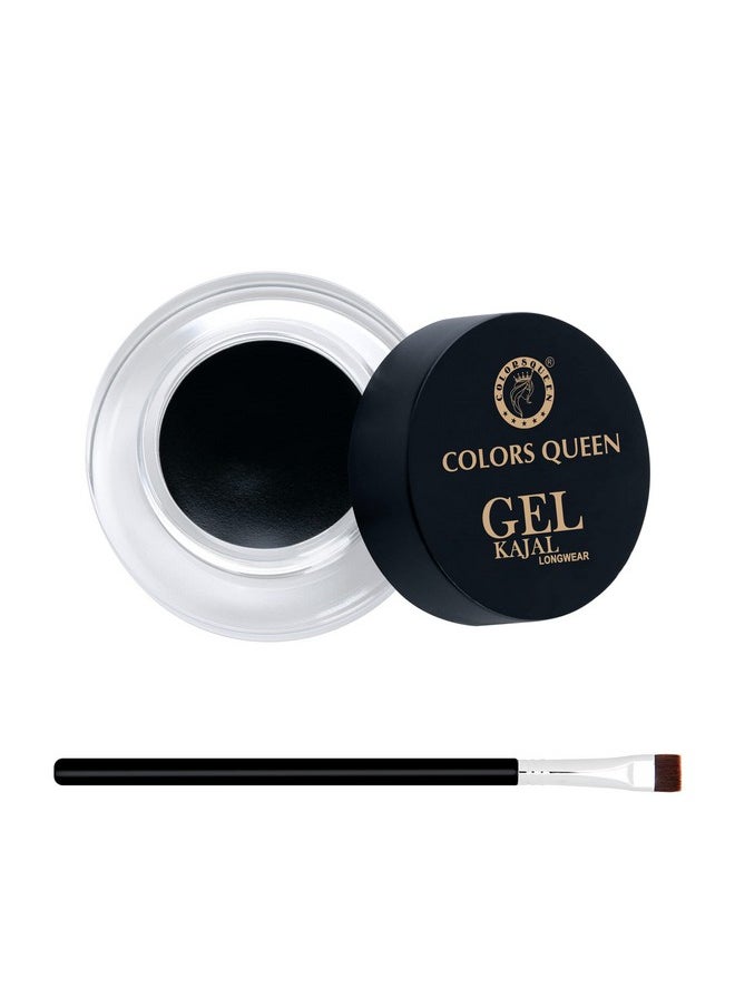 COLORS QUEEN Longwear Gel Kajal Black | Waterproof & Smudge Proof Kajal With Brush 18 Hours Stay | Intense Matte Kajal, Quick Drying Formula, One Stroke Application  - Image 3