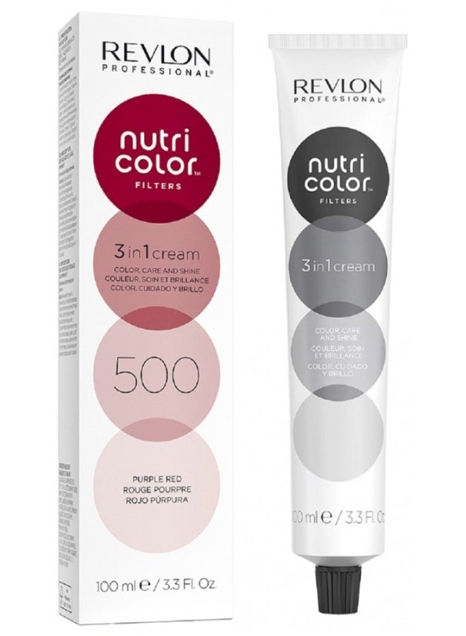 ريفلون بروفيشنال Nutri Color Filters Soin Crème 3en1 Repigmentant Nutritif 100 مل - لون الشعر: 500 أرجواني أحمر - Image 1
