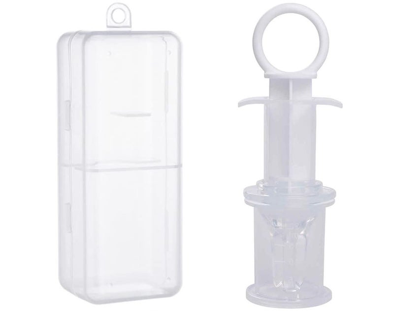 Alya Toddler The Cheeky Kidzz Baby Smart Medicine Needle Feeder Squeeze Medicine Dropper Multi-Functional Teether With Protective Case (White) (White) - Image 1