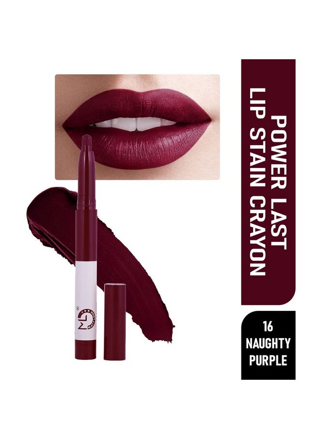 matt look Mattlook Power Last Lip Stain Crayon Lipstick|Rich Color|Non Transfer|Long Lasting|Waterproof|Super Stay|Luxurious Creamy Matte Finish|One Swipe Application- Naughty Purple(2G)  - Image 2