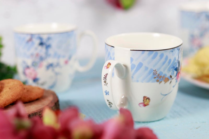 Vigneto Floral Spring Meadows Coffee Mug Set | Set of 6 Mugs, 200 ML | Finest Premium Porcelain | for Coffee/Tea | Scratch Resistant | Lead Free | Perfect for Gifting - Image 5