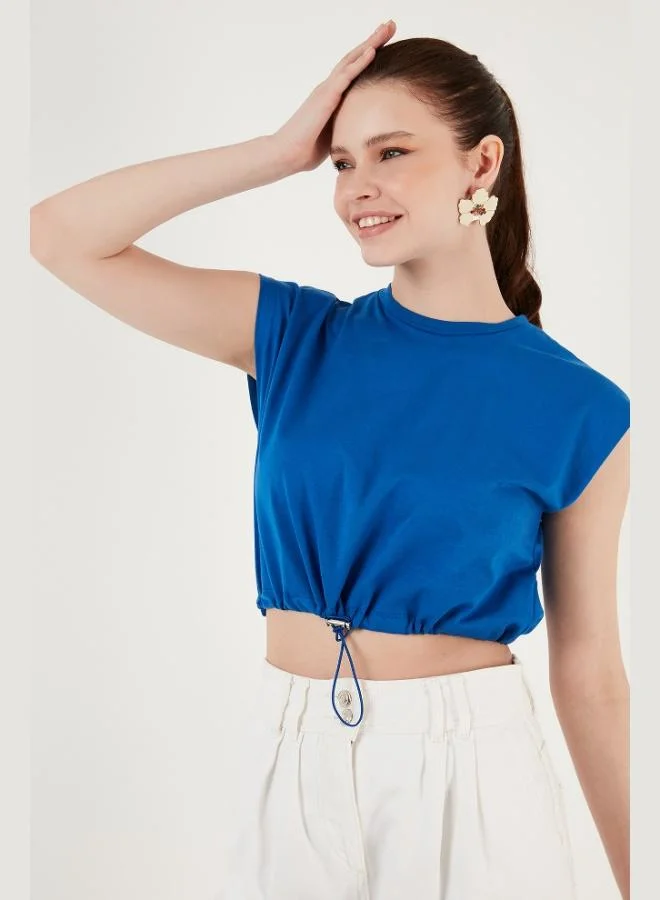 Lela Lela Crew Neck 100% Cotton Crop T Shirt Women's T SHIRT 5865587