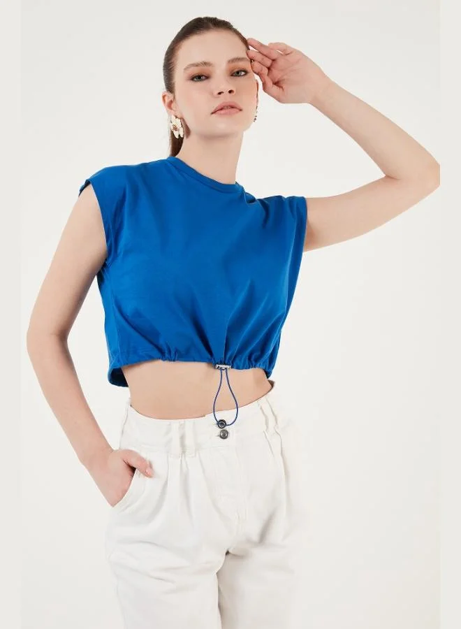 Lela Lela Crew Neck 100% Cotton Crop T Shirt Women's T SHIRT 5865587