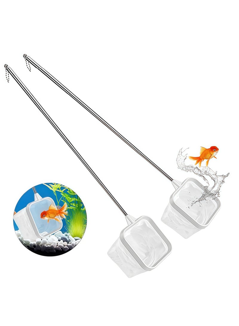 عبوتان من شبكتي حوض سمك أبيضتين مقاس 3 بوصات - أداة صغيرة لحوض السمك للروبيان وأسماك البيتا، مغرفة شبكية سريعة الجفاف (منظف وديكور مزدوج الاستخدام) - Image 1