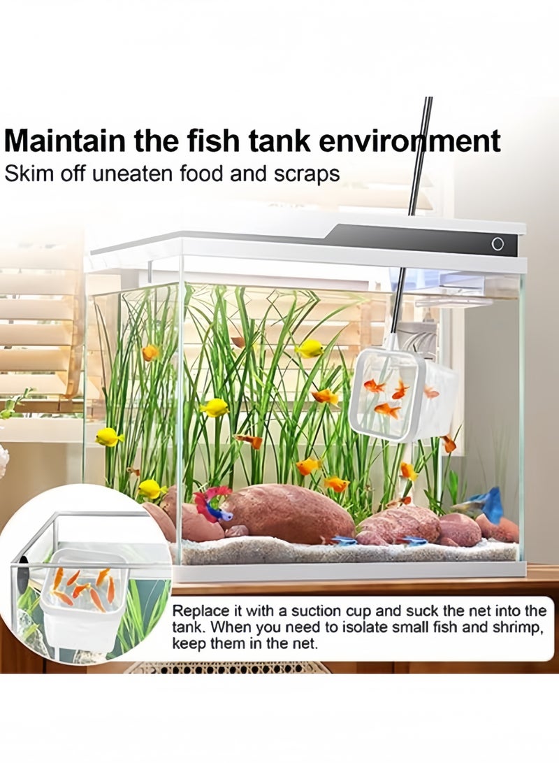 عبوتان من شبكتي حوض سمك أبيضتين مقاس 3 بوصات - أداة صغيرة لحوض السمك للروبيان وأسماك البيتا، مغرفة شبكية سريعة الجفاف (منظف وديكور مزدوج الاستخدام) - Image 3
