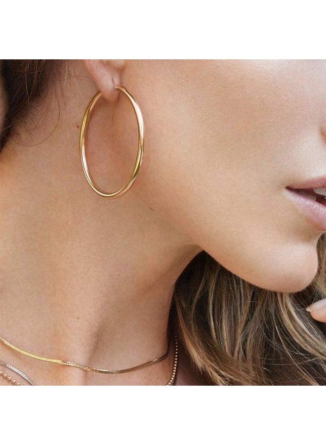 M MOOHAM Gold Hoop Earrings For Women, 14K Gold Plated Sterling Silver Post Hypoallergenic Earrings For Women Chunky Hoops Earrings Pack Set Dainty Tiny Small Gold Hoop Earrings For Women Jewelry - Image 3
