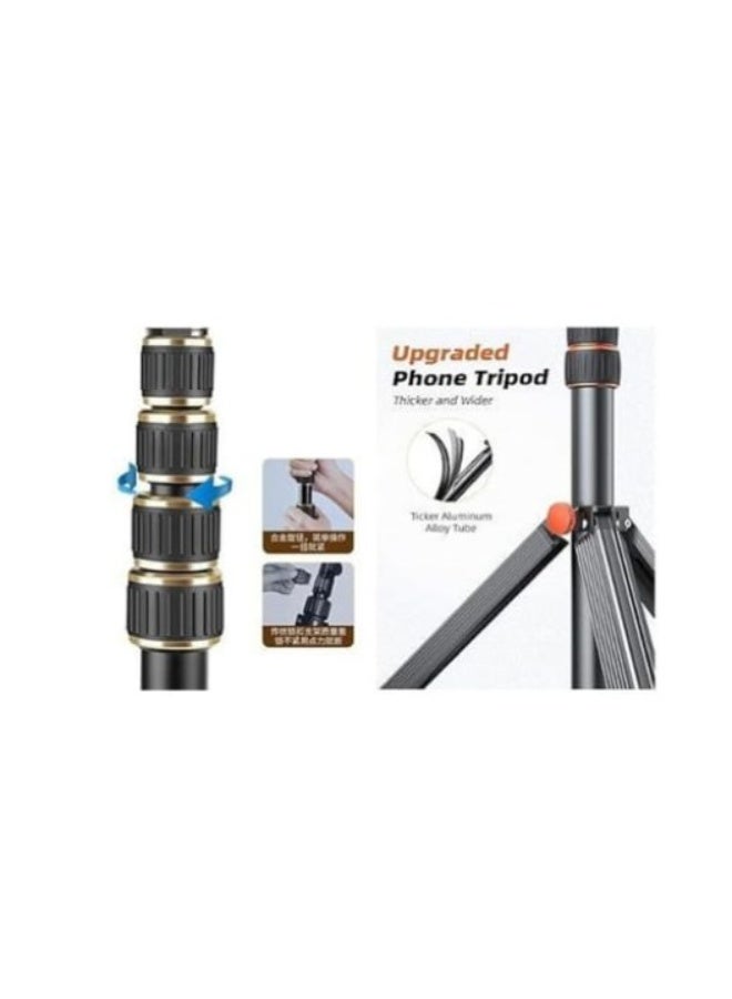 ني فو حامل ثلاثي القوائم محمول NP-688 من NeePho، حامل ثلاثي القوائم بطول 210 سم/يمكن طية الى 57 سم للهاتف والكاميرا، حامل ثلاثي القوائم للهاتف مع حامل للهاتف، حامل ثلاثي القوائم للهاتف للتسجيل والبث المباشر ومقاطع الفيديو - Image 4