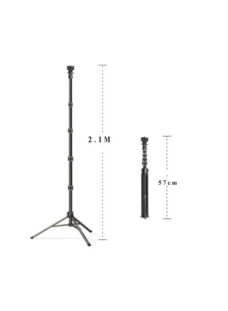 ني فو حامل ثلاثي القوائم محمول NP-688 من NeePho، حامل ثلاثي القوائم بطول 210 سم/يمكن طية الى 57 سم للهاتف والكاميرا، حامل ثلاثي القوائم للهاتف مع حامل للهاتف، حامل ثلاثي القوائم للهاتف للتسجيل والبث المباشر ومقاطع الفيديو - Image 3