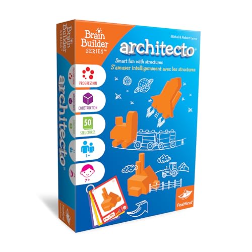 FoxMind Games Architecto Spatial Logic and Dexterity Game Smart Fun with Structures 50 Smart Puzzles to Work Through 6 Levels of Complexity Develops STEM Skills 1 Players for Ages 7 and up - Image 1