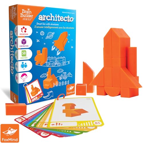 FoxMind Games Architecto Spatial Logic and Dexterity Game Smart Fun with Structures 50 Smart Puzzles to Work Through 6 Levels of Complexity Develops STEM Skills 1 Players for Ages 7 and up - Image 5