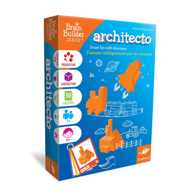 FoxMind Games Architecto Spatial Logic and Dexterity Game Smart Fun with Structures 50 Smart Puzzles to Work Through 6 Levels of Complexity Develops STEM Skills 1 Players for Ages 7 and up - Image 2