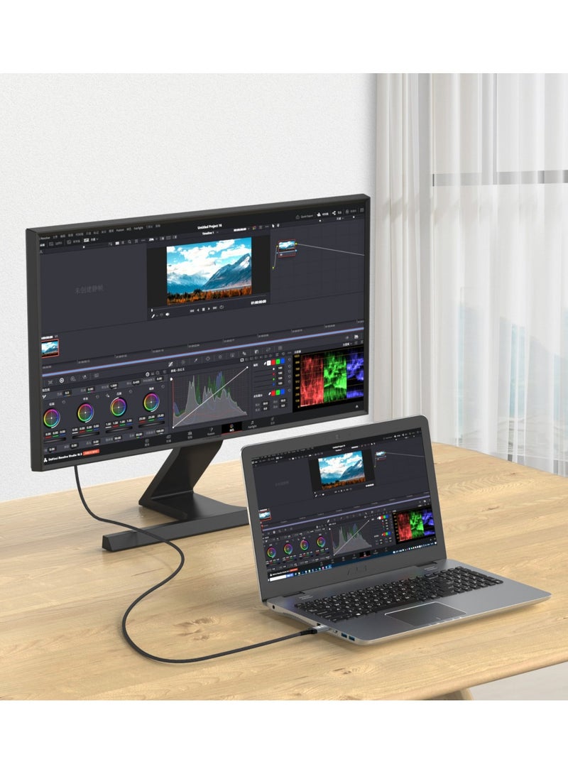 GREEN LION 8K HDMI Cable / 48Gbps High Bandwidth Supports / 60hz / 7.1 Surround / 2 Meter Length / Aluminum Shell & Braided Cable / Mirror Mode / Extend Mode - Black - Image 2