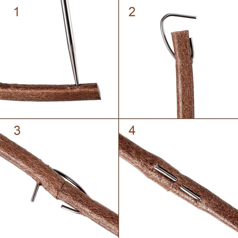 Norme 71 3/16 Sewing Machine Belt Leather Belt Treadle Parts with Hook Compatible with Singer/Jones Sewing Machine - Image 3