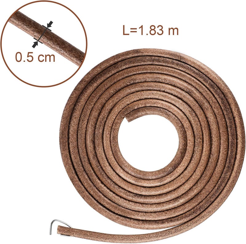 Norme 71 3/16 Sewing Machine Belt Leather Belt Treadle Parts with Hook Compatible with Singer/Jones Sewing Machine - Image 2