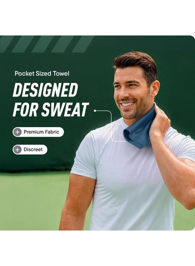 DRYKI Sweat Absorbing Handkerchiefs - The Original Sport Microfiber Hankies for Wicking Sweat from Hands, Face, Body (Coastal Blue, 5 Pack) - Image 2