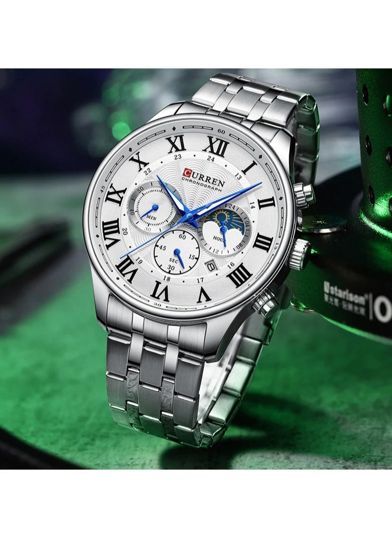 CURREN CURREN 8427 Original Brand Stainless Steel Band Wrist Watch For Men  - Image 2
