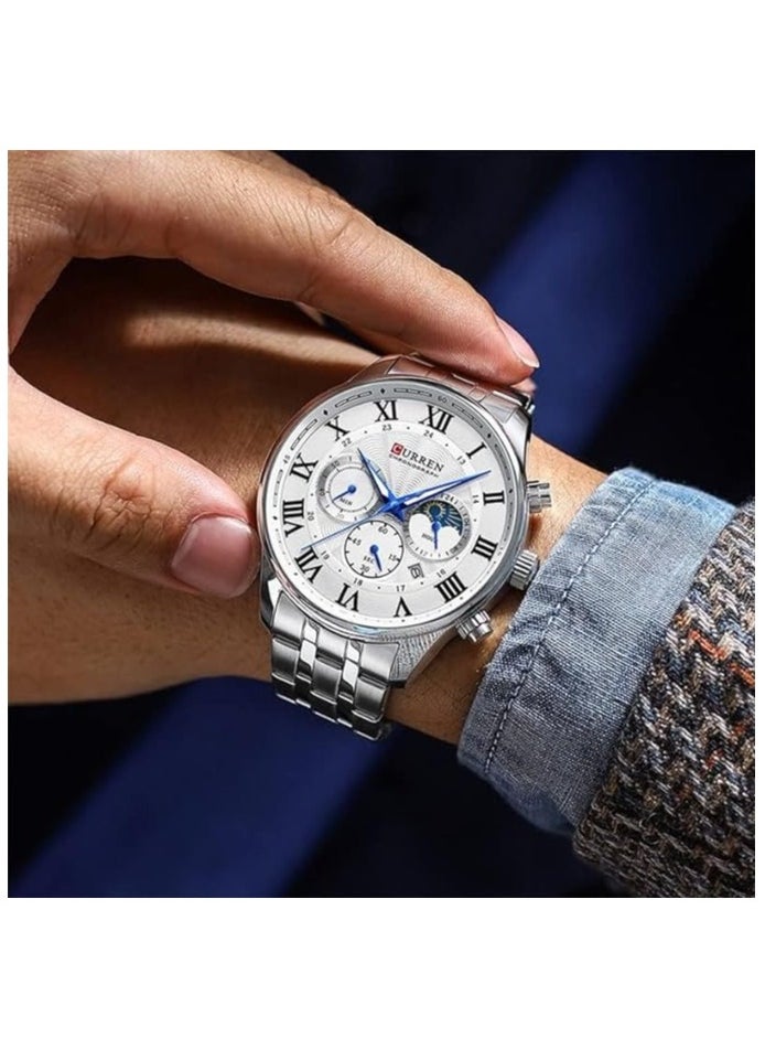 CURREN CURREN 8427 Original Brand Stainless Steel Band Wrist Watch For Men  - Image 4