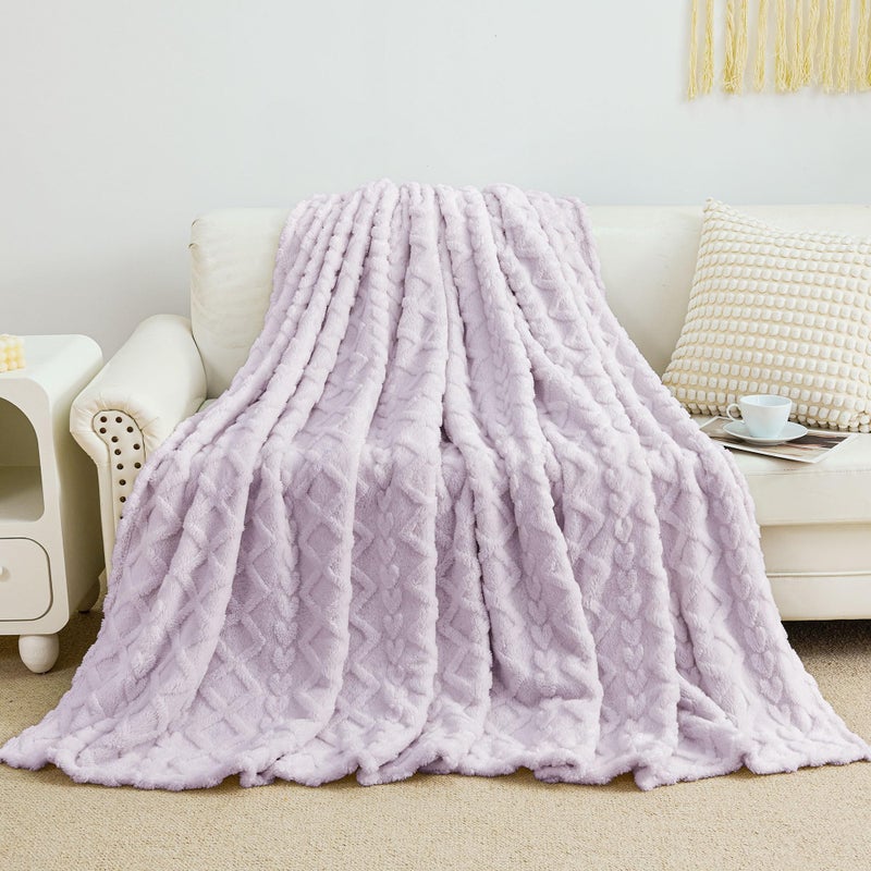 Aganear Fleece Throw Blanket - Cozy Soft Fuzzy Throw Blanket for Women Portable Throw Blankets for Couch  Warm Present for Birthday  Christmas  Halloween  Housewarming(50""x60""  Purple) - Image 2