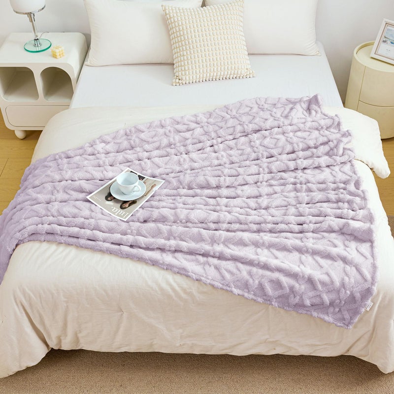 Aganear Fleece Throw Blanket - Cozy Soft Fuzzy Throw Blanket for Women Portable Throw Blankets for Couch  Warm Present for Birthday  Christmas  Halloween  Housewarming(50""x60""  Purple) - Image 4