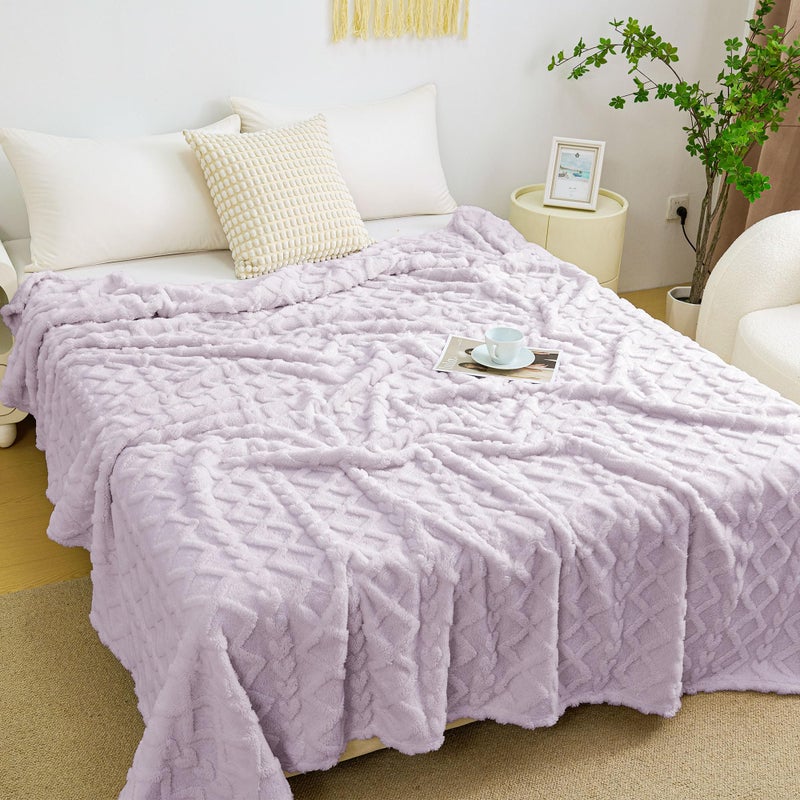 Aganear Fleece Throw Blanket - Cozy Soft Fuzzy Throw Blanket for Women Portable Throw Blankets for Couch  Warm Present for Birthday  Christmas  Halloween  Housewarming(50""x60""  Purple) - Image 3