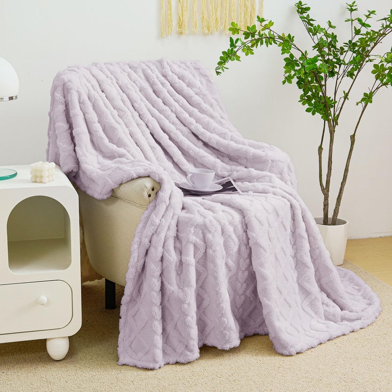 Aganear Fleece Throw Blanket - Cozy Soft Fuzzy Throw Blanket for Women Portable Throw Blankets for Couch  Warm Present for Birthday  Christmas  Halloween  Housewarming(50""x60""  Purple) - Image 5