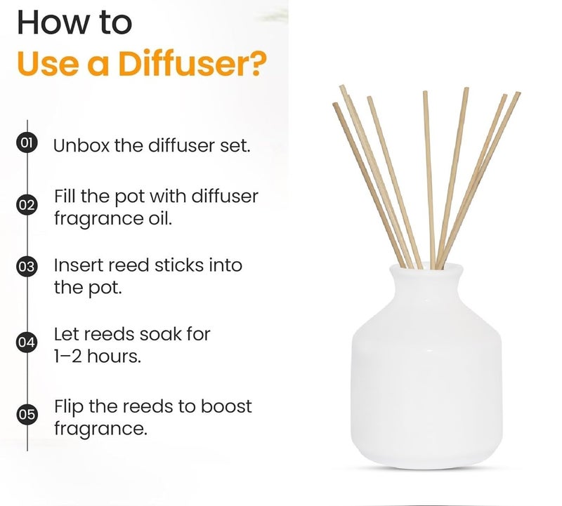 Mkd2 Rise Ceramic Reed Diffuser Pot I Empty Aroma Pot for Home Fragrance - Set of 2 (Black & White) - Image 3