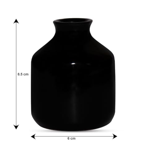 Mkd2 Rise Ceramic Reed Diffuser Pot I Empty Aroma Pot for Home Fragrance - Set of 2 (Black & White) - Image 5
