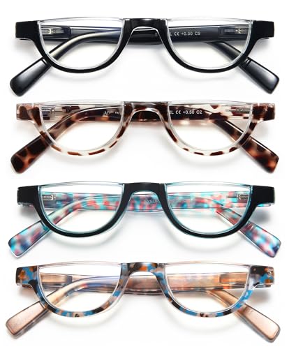 EYEURL Half Frame Reading Glasses for Women4 Pack Blue Light Glasses Fashion Computer Readers for Women Anti UV Ray Eyeglasses with Spring Hinges 150 - Image 1