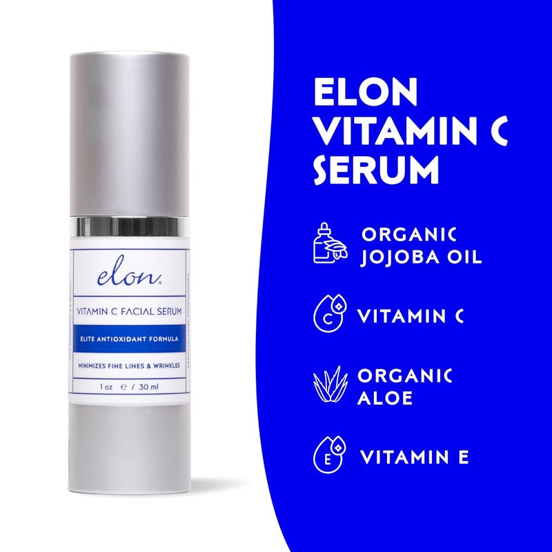 Elon Vitamin C Serum for Face Anti Aging Serum to Reduce Fine Lines Wrinkles Improves Skin Texture Activates Collagen Production Facial Skin Care Products 1 oz - Image 2