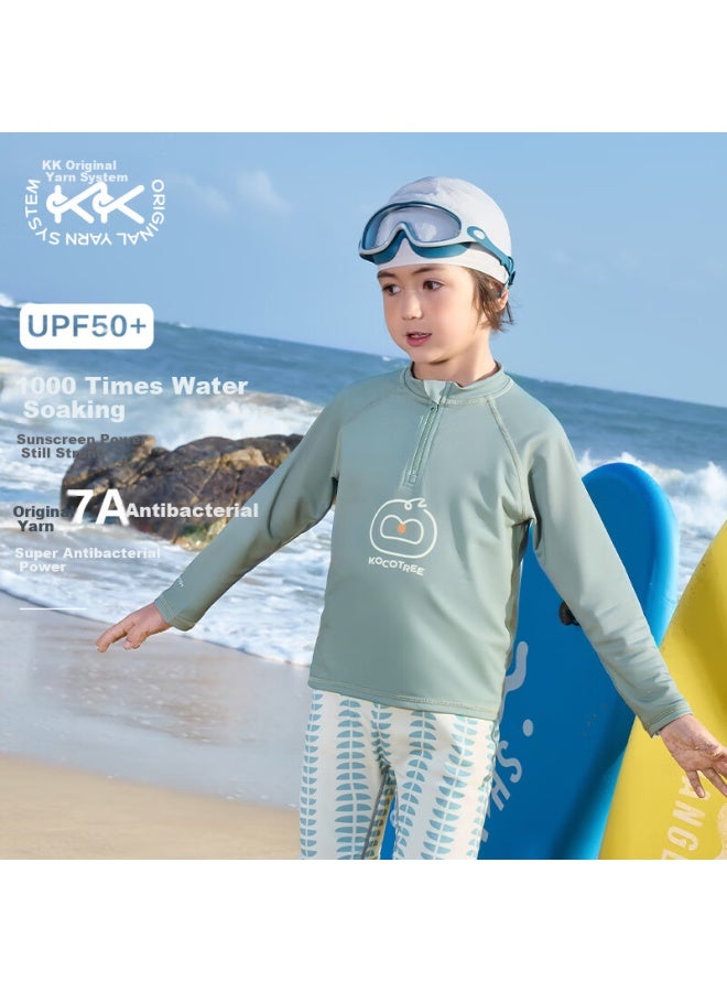 Kocotree Kk Tree Children's Cool Feeling Antibacterial Split Swimsuit Sun Protection Long Sleeve Boys Girls Chlorine Resistant Swimwear - Image 1