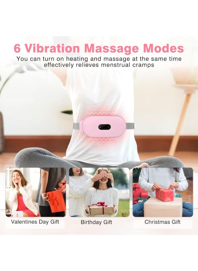 Premium Wireless Thermal Pads for Cramps - Portable Period Cramp Massager - 6 Intelligent Heat Levels & 6 Vibration Modes - Fast Heating Cordless Pad for Belly & Back Pain Relief - Image 3