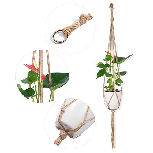 Petutu Plant Hangers Indoor Macrame Hanging Planter Holder 6 Pack, 3 Sizes - Image 3