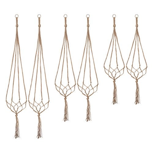 Petutu Plant Hangers Indoor Macrame Hanging Planter Holder 6 Pack, 3 Sizes - Image 1