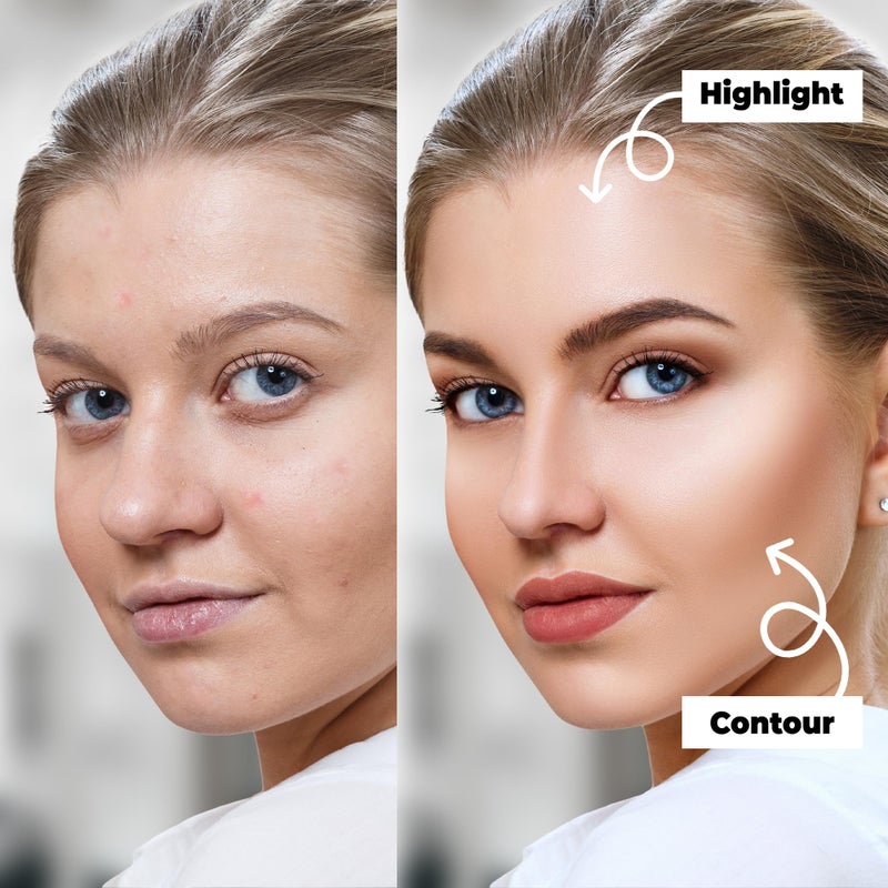 Profusion Cosmetics بروفيوجن كوزمتيكس 6 درجات لوحة برونزر - لمسات نهائية مطفية ولامعة للتحديد الطبيعي، بودرة قابلة للبناء والدمج لنحت الوجه مع تغطية مكياج طويلة الأمد - Image 3