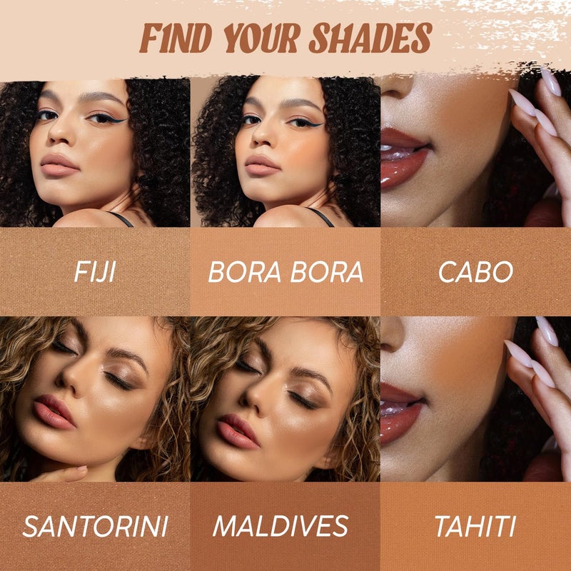 Profusion Cosmetics بروفيوجن كوزمتيكس 6 درجات لوحة برونزر - لمسات نهائية مطفية ولامعة للتحديد الطبيعي، بودرة قابلة للبناء والدمج لنحت الوجه مع تغطية مكياج طويلة الأمد - Image 2