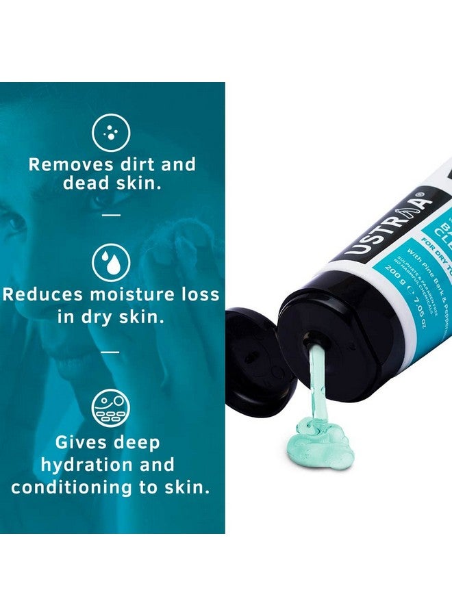 Ustraa Face Wash Mint Cool For Dry To Normal Skin 200G | Reduces Moisture Loss | Removes Dirt & De Tan Face Scrub For Men, 100G | Effective Tan Removal | With Walnut Granules | No Sls - Image 3