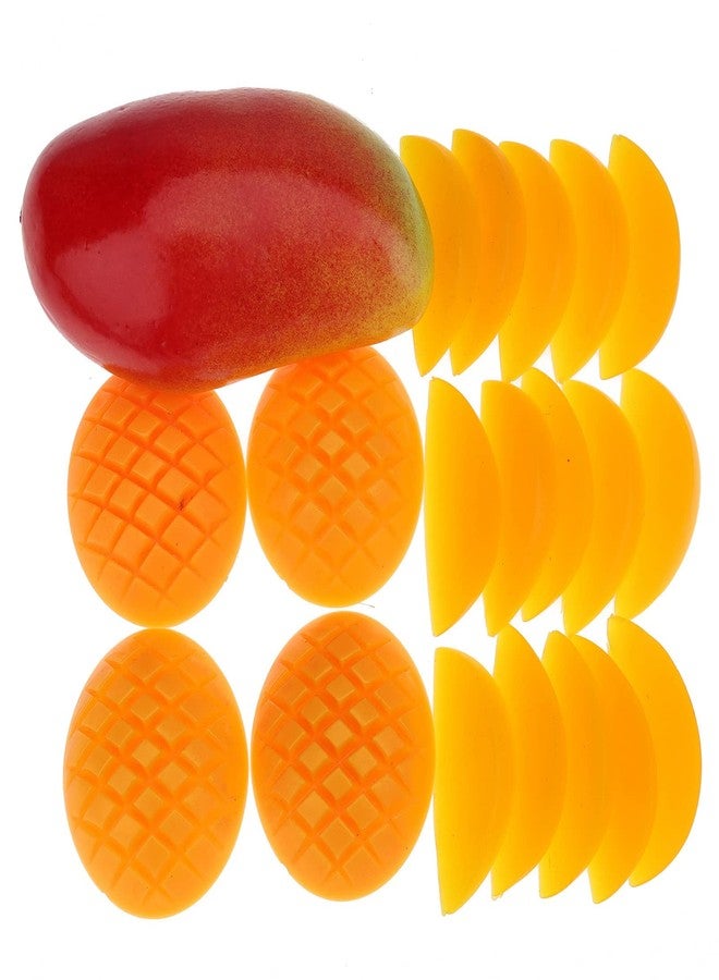 Woration 20 Pack Artificial Mango Fake Plastic Mango Slices Blocks Lifelike Simulation Fruit Set Decoration for Home Kitchen Party Wedding Food Model Display - Image 1