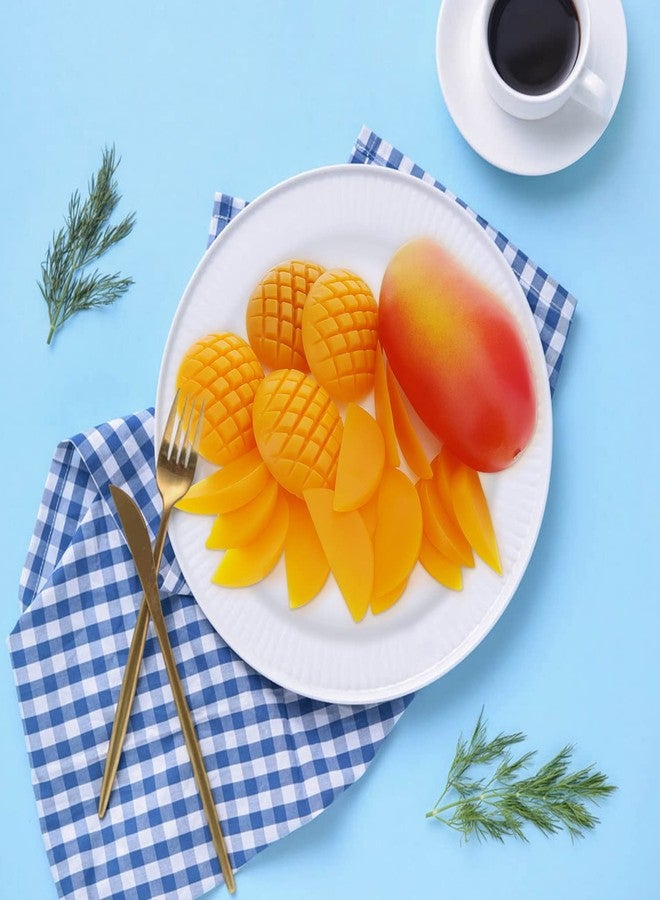 Woration 20 Pack Artificial Mango Fake Plastic Mango Slices Blocks Lifelike Simulation Fruit Set Decoration for Home Kitchen Party Wedding Food Model Display - Image 5