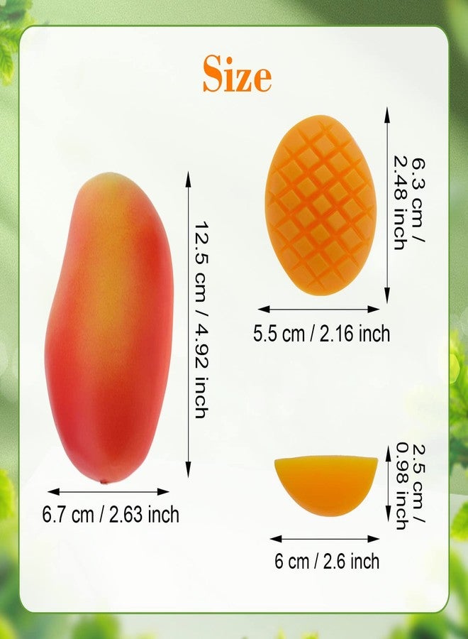 Woration 20 Pack Artificial Mango Fake Plastic Mango Slices Blocks Lifelike Simulation Fruit Set Decoration for Home Kitchen Party Wedding Food Model Display - Image 3
