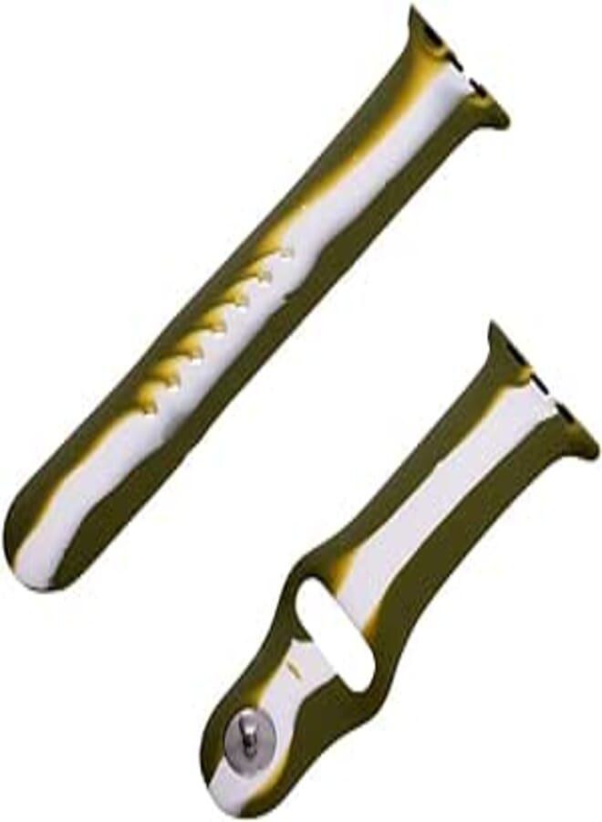 Generic Silicone Adjustable And Expandable Watch Strap With Colorful Design For Unisex Compatible With Smart Watches 38/40/41 MM - Multicolor