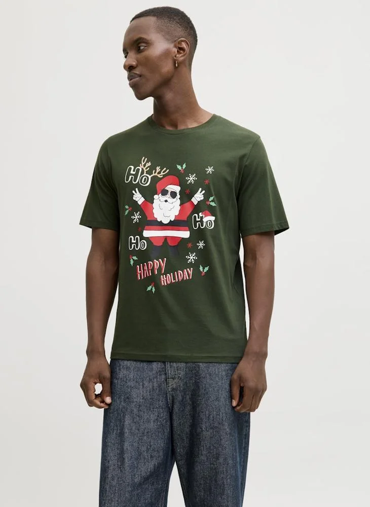 JACK & JONES Christmas Crew Neck T-Shirt