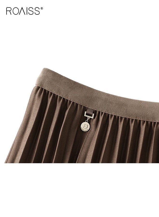 رويس تنورة تول قابلة للعكس للنساء، تنورة ميدي مرنة على شكل حرف A، بخصر مرتفع، تنورة أنيقة مطوية، تنورة حفلات باليه مع زينة للسيدات والفتيات - Image 5