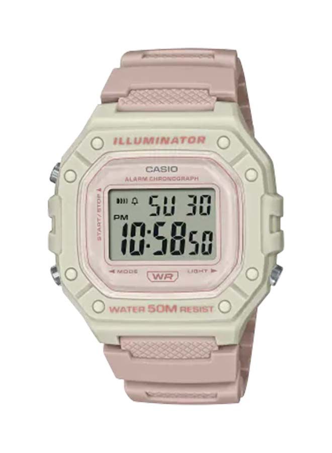 CASIO Hexagon Shape Digital Resin Wrist Watch W-218HC-4A2VDF - 44mm - Pink