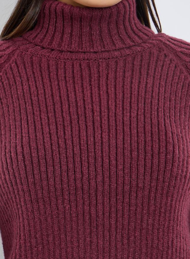 ستايلي سويتر بوكسي بطول عادي وياقة عالية - Image 4